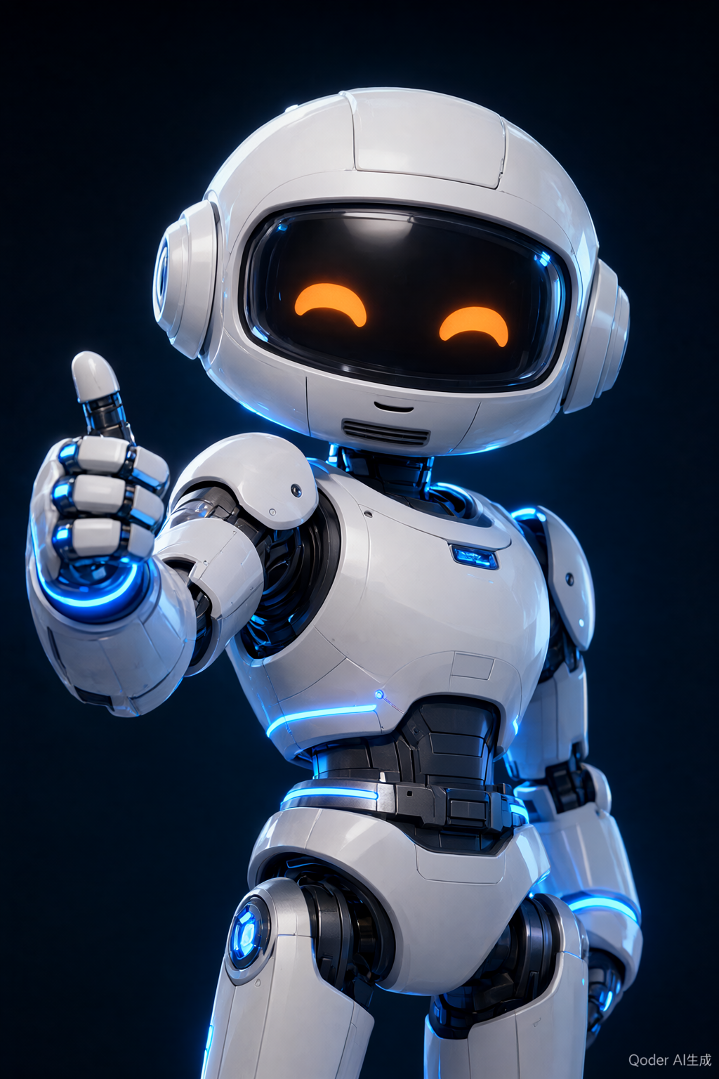 3D 吉祥物 AI 角色：蓝白机器人